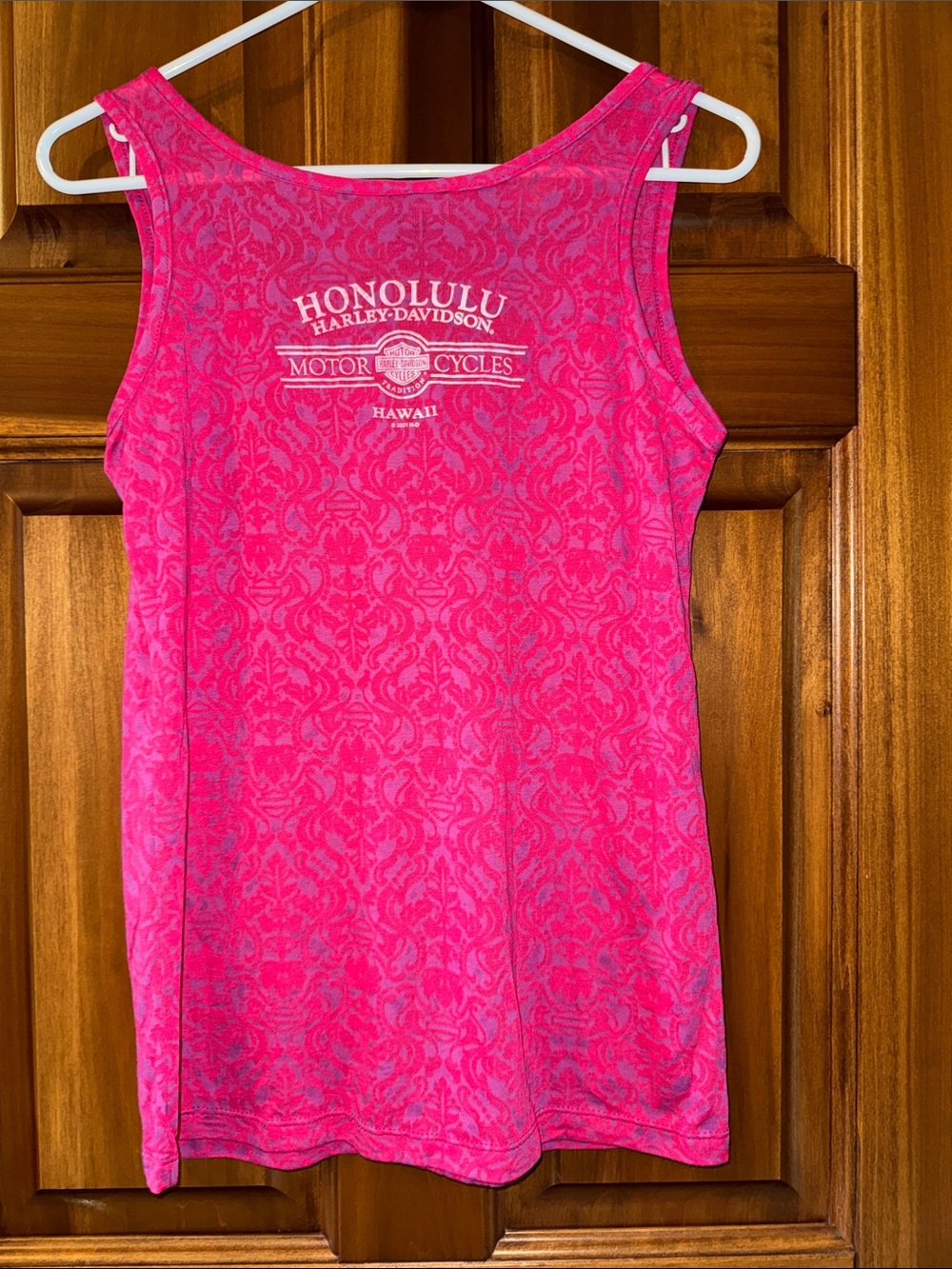 Harley-Davidson Hot Pink Rhinestone Script Tank - Picture 3 of 9